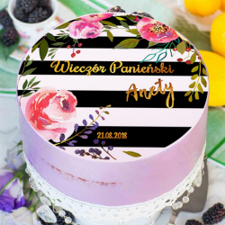 OPŁATEK na tort personalizowany Floral Party Ø20cm