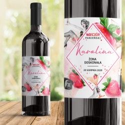 ETYKIETA na Wino personalizowana Truskawki Żona Doskonała