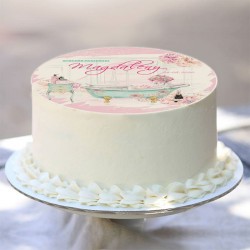OPŁATEK na tort personalizowany Panna Młoda Ø20cm