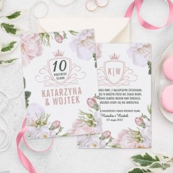 Kartka personalizowana z kwiatowym motywem i personalizacją. Prezent na rocznicę ślubu. 