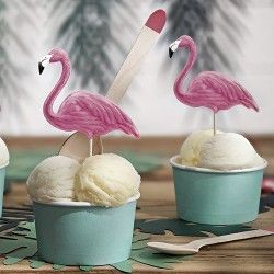 PIKERY na słodycze/muffinki Flamingi 6szt