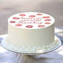 OPŁATEK na tort personalizowany Kiss Ø20cm