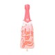 Różowy balon z napisem Cheers to you w kształcie butelki szampana