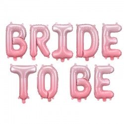 BALON foliowy napis BRIDE TO BE różowe ombre dekoracja na panieński