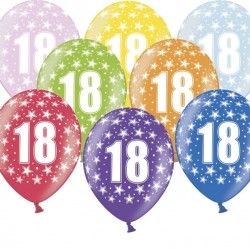 Balony na 18 Urodziny kolorowe 6szt.