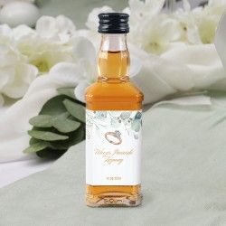 Mini whiskey z personalizowaną naklejką z kolekcji Pierścionek zaręczynowy