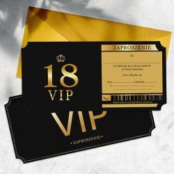Zaproszenie na 18 urodziny w formie biletu VIP.