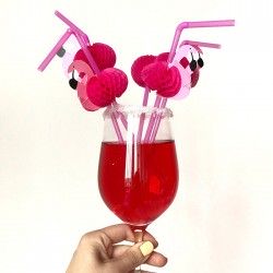 SŁOMKI różowe Flamingi 12szt HIT SEZONU!