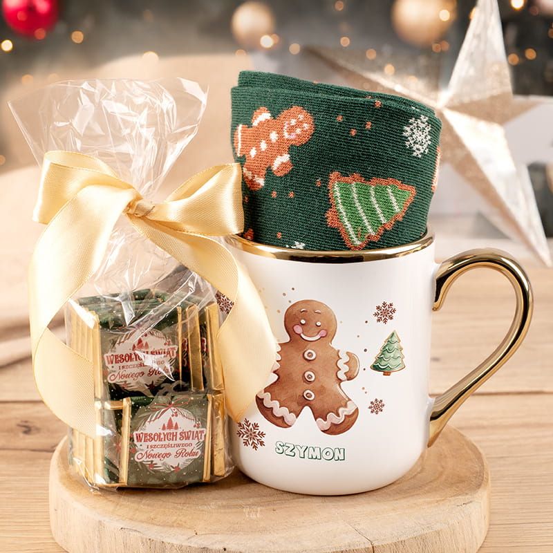 Zestaw Świąteczny Kubek i skarpety ciastek