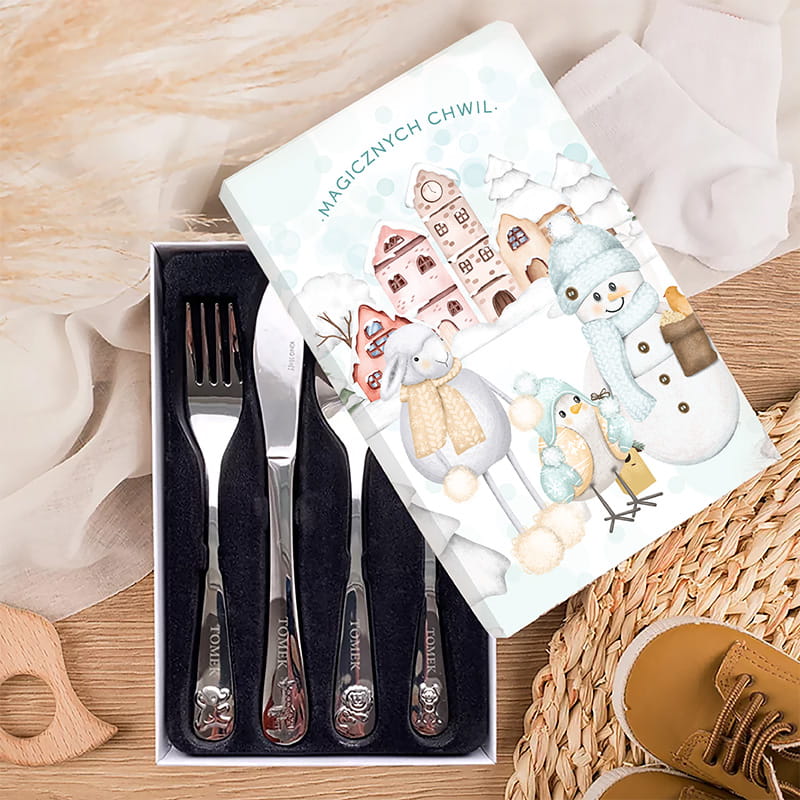 Sztućce grawerowane z imieniem dziecka