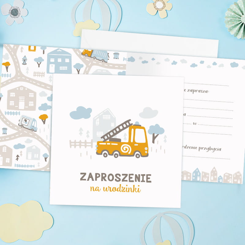 Urodzinowe zaproszenia z samochodzikami