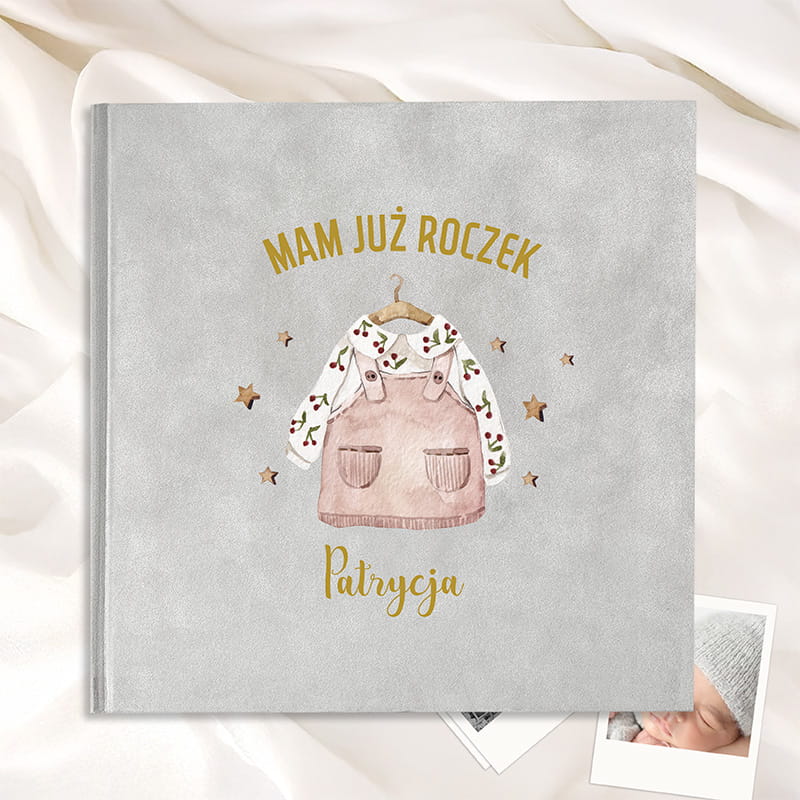 ALBUM Welurowy Prezent na Roczek dla dziewczynki