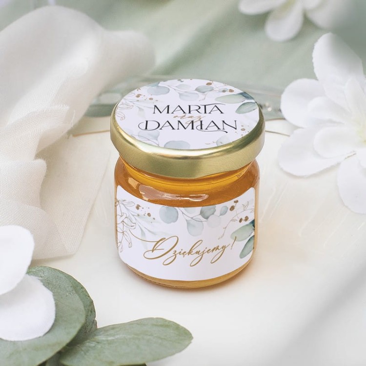 Miodzik personalizowany podziękowanie dla gości weselnych