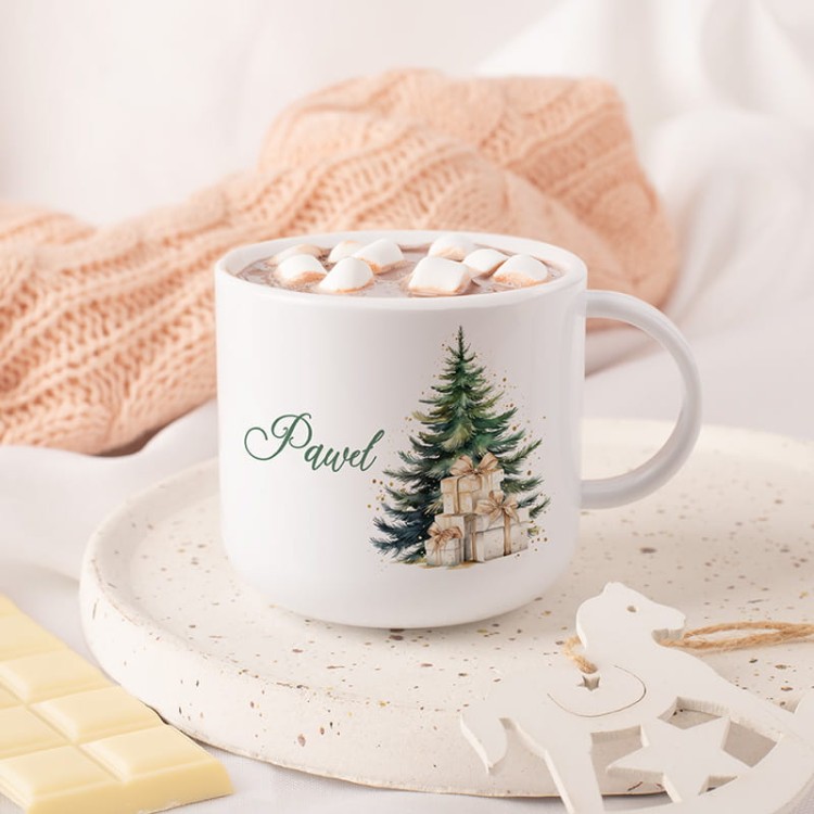 Personalizowany kubek świąteczny z imieniem dziecka