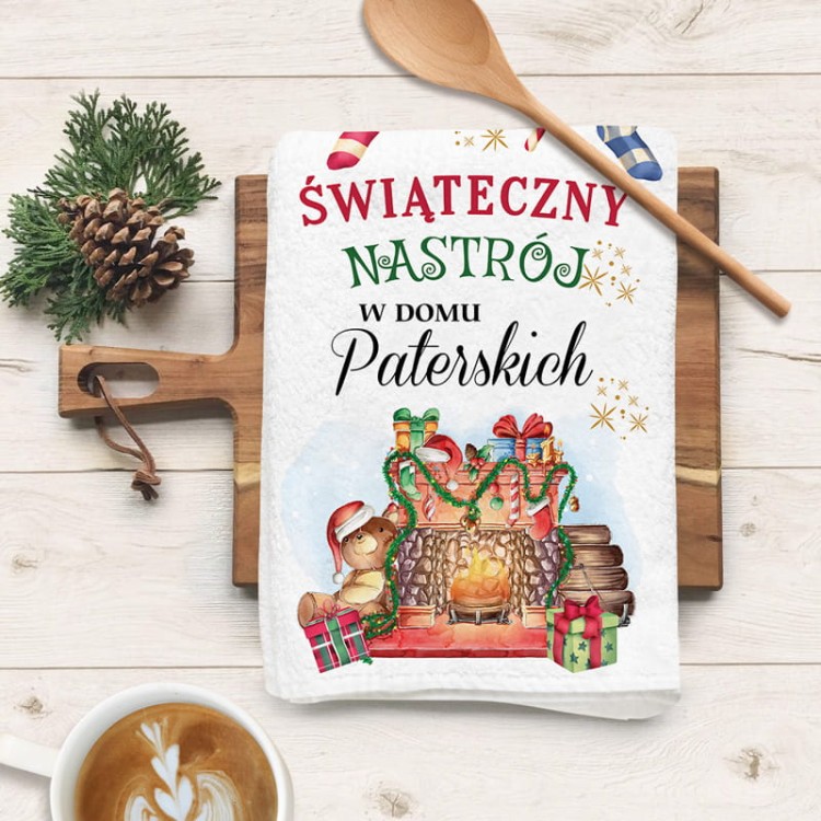 Ręcznik kuchenny świąteczna dekoracja personalizowany