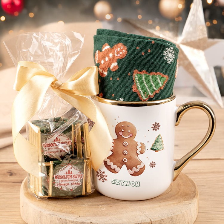 Zestaw Świąteczny Kubek i skarpety ciastek