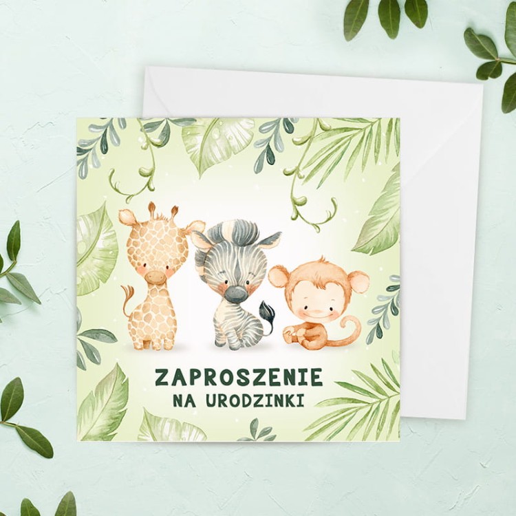 Zaproszenie urodzinowe dla dziecka ze zwierzątkami