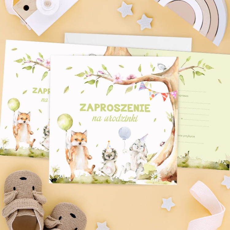 Zaproszenie na urodziny ze zwierzątkami