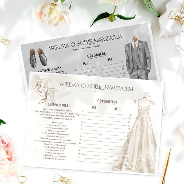 GRA na wieczór panieński Wiedza o sobie nawzajem