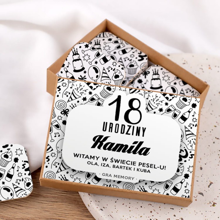 Memory z imprezowym motywem na 18-stkę