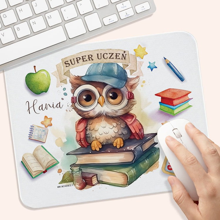 Personalizowana PODKŁADKA pod Myszkę z Motywem Sowy
