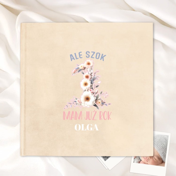 Welurowy album na roczek