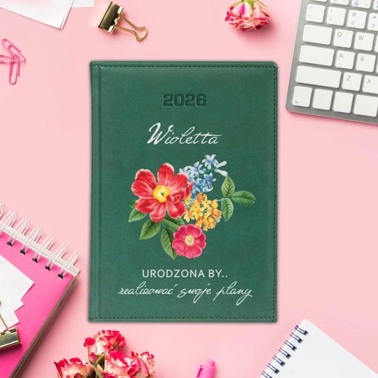 Kalendarz z grafiką kwiatów na rok 2026