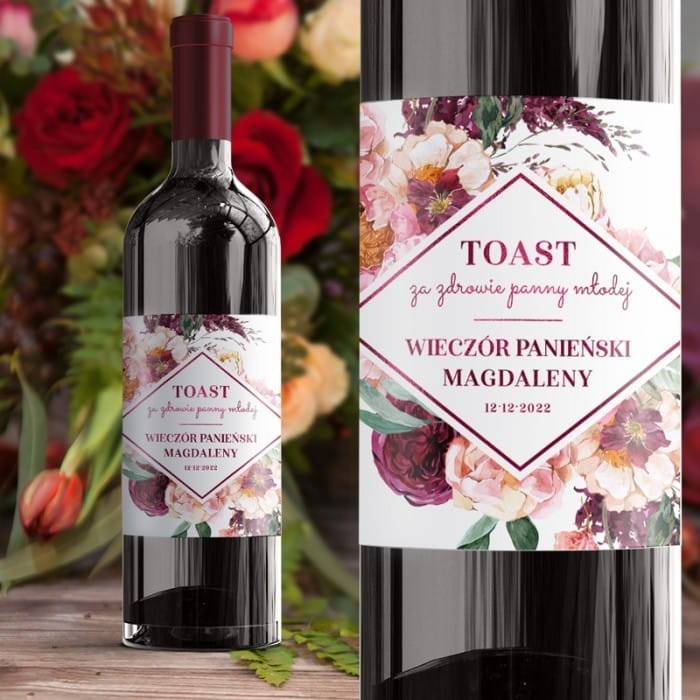 ETYKIETA na Wino personalizowana na panieński Forever Together