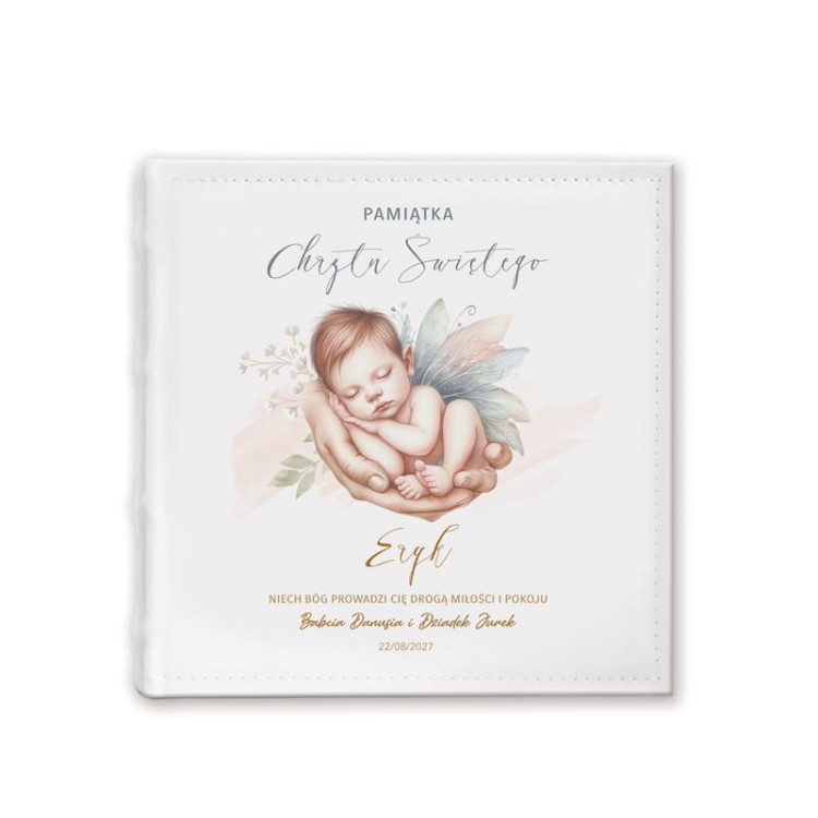 Album kieszeniowy na zdjęcia elegancki prezent na Chrzest chłopca