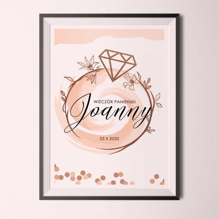 PLAKAT dekoracyjny Powiedziałam Tak! 50x70cm Z IMIENIEM