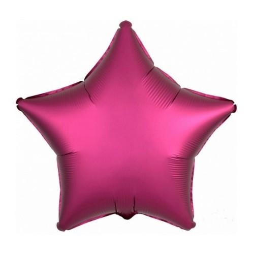 BALON foliowy Gwiazda 43cm CIEMNORÓZOWY LUX