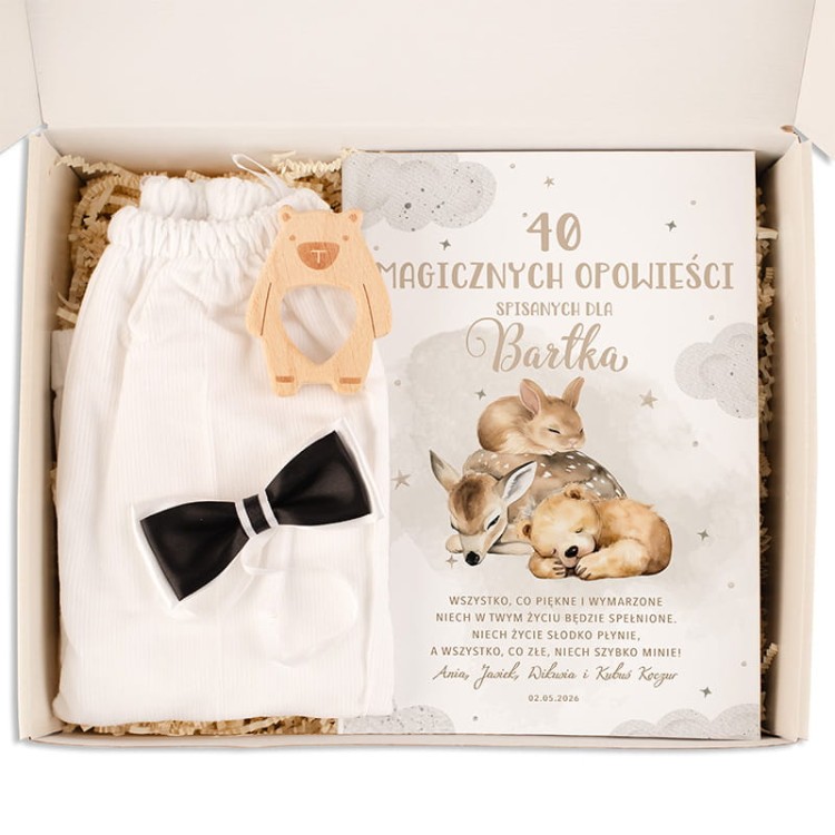 Box prezentowy dla chłopca z książką z imieniem