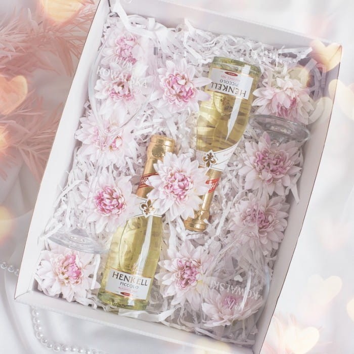 ZESTAW ekskluzywny box Prezent dla Pary Młodej i na Rocznicę Ślubu