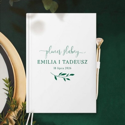 PLANER ślubny książkowy dla Pary Młodej Butelkowa Zieleń