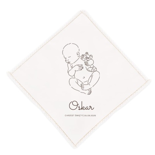 satynowa-Biala-szatka-do-Chrztu-w-ksztalcie-rombu.-Na-chusteczce-znajduje-sie-grafika-przedstawiajaca-kontur-noworodka-chlopca.jpg
