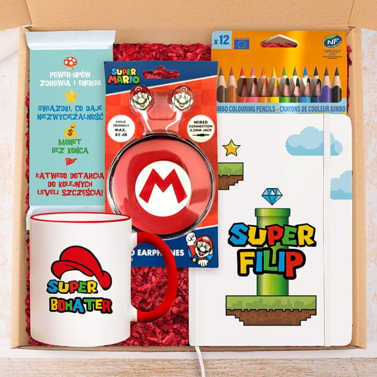 Zestaw prezentowy z bohaterem Super Mario