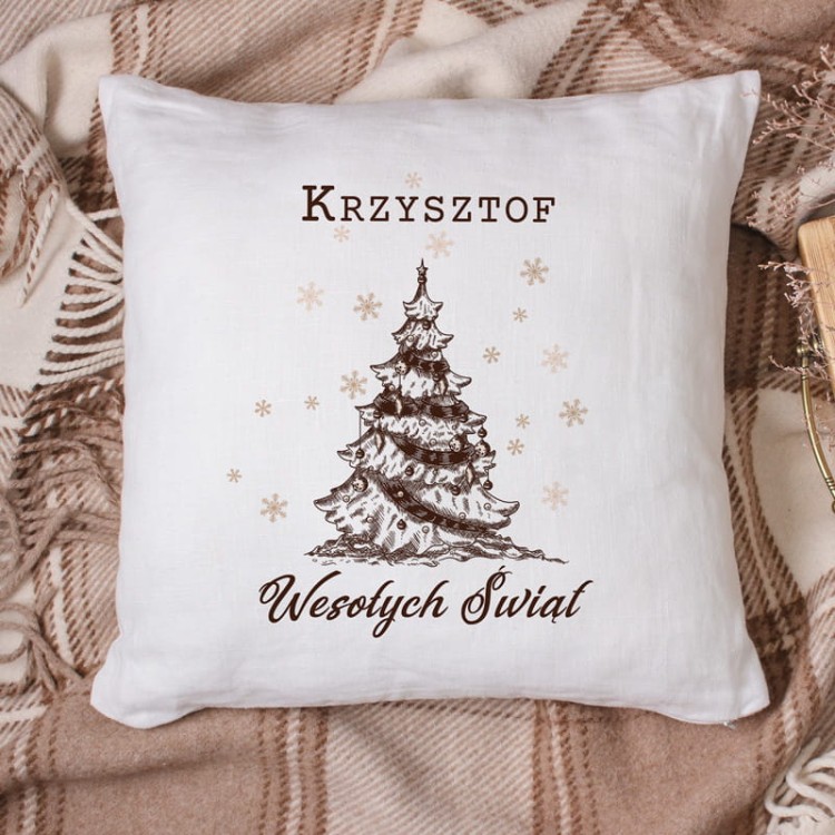 Poduszka personalizowana imieniem choinka