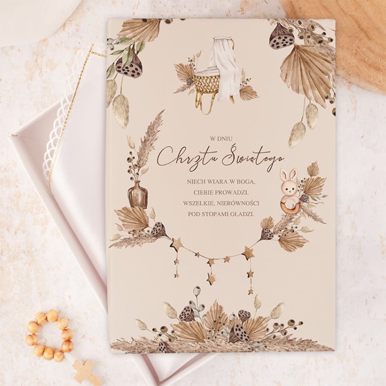 Pudełko na szatkę chrzcielną w stylu boho