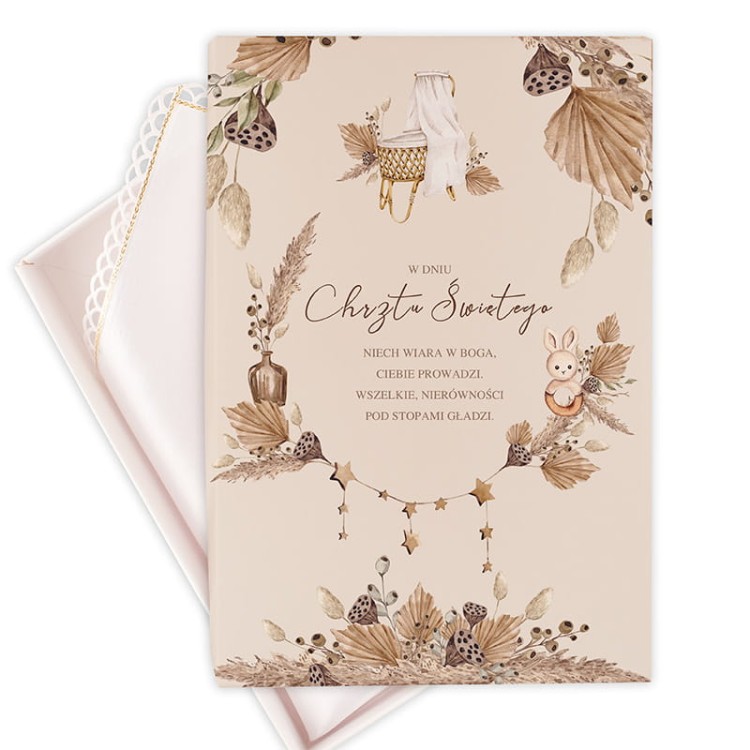 Eleganckie pudełko boho na szatkę do Chrztu Świętego