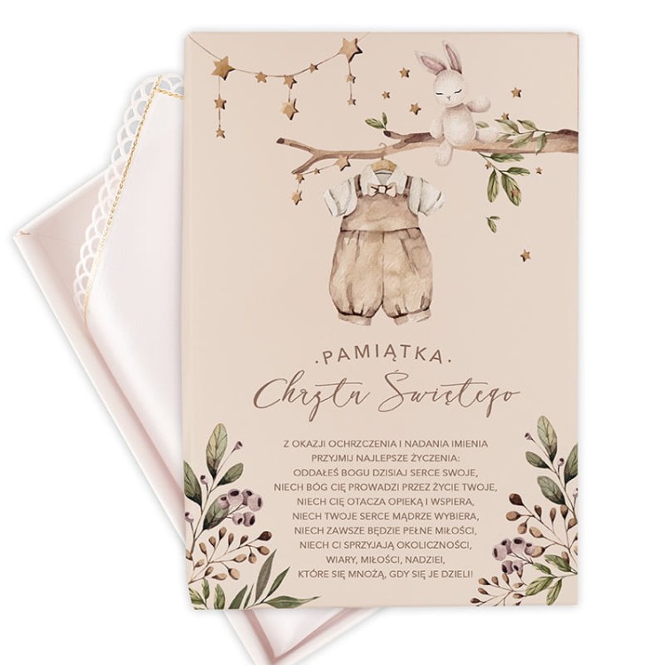 Pamiątkowe pudełko na szatkę chrzcielną dla chłopca
