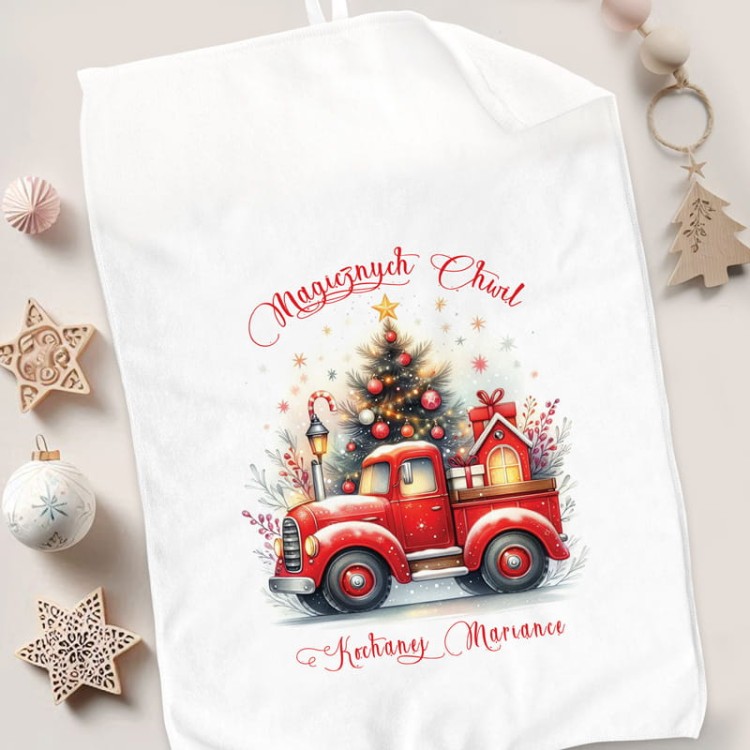Świąteczny ręcznik dla dziecka z personalizacją