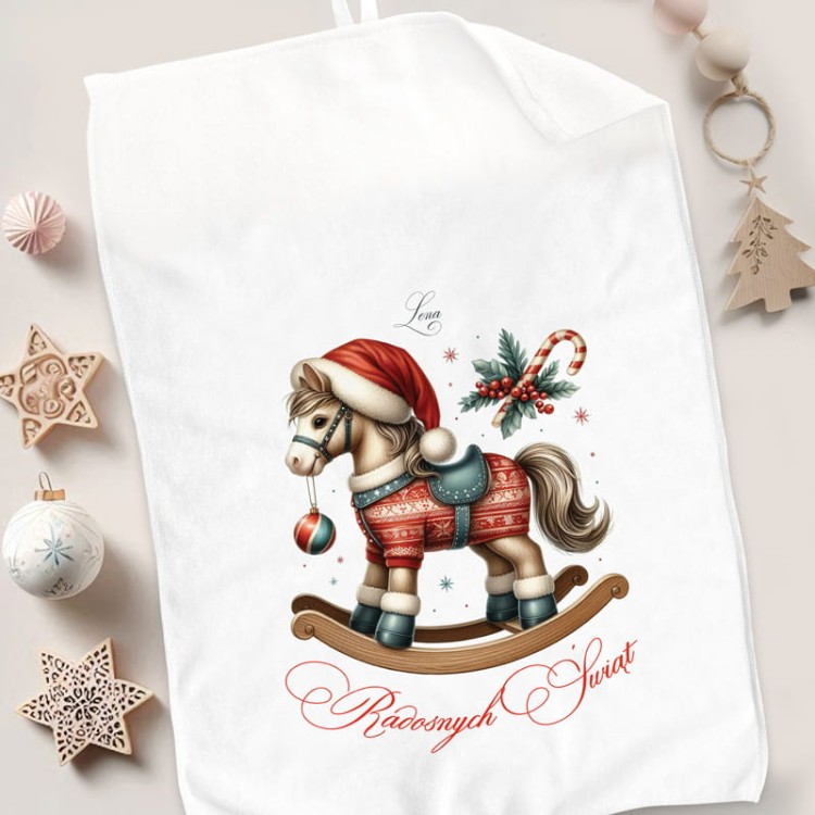 Świąteczny ręcznik z personalizacją dla dziecka