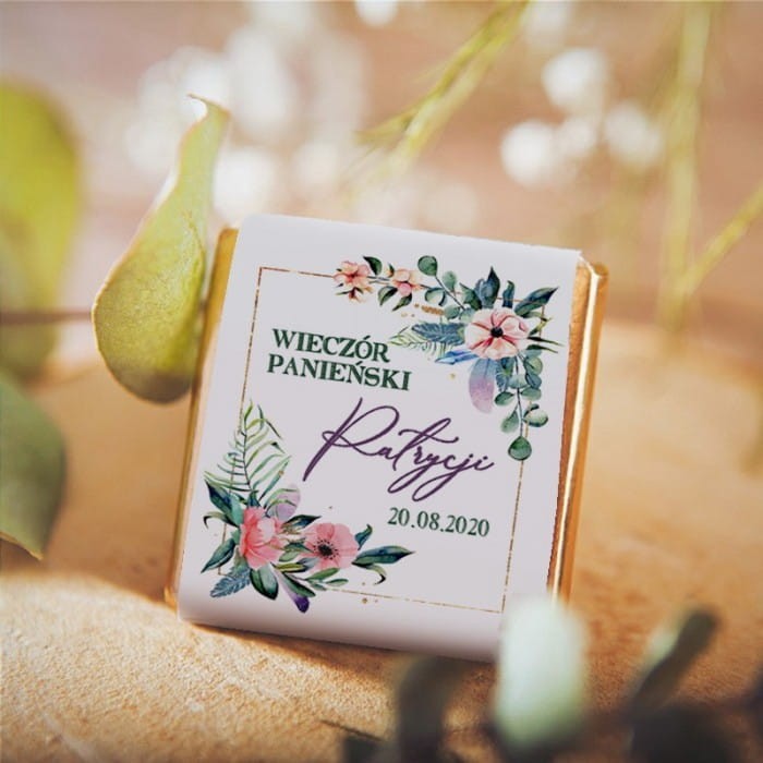 Czekoladki prezencik na panieński z imieniem Eukaliptus 10szt