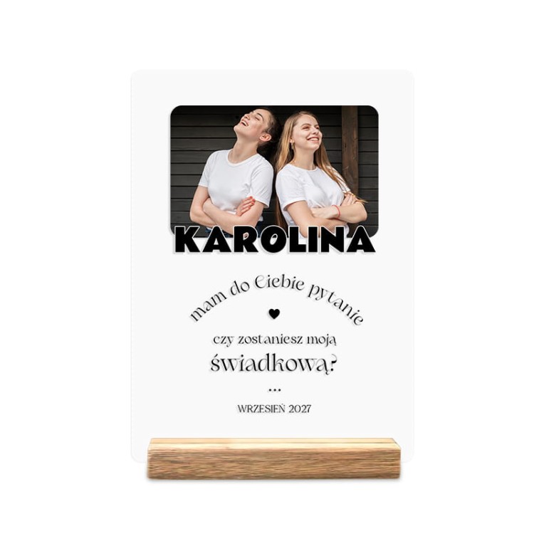 Tabliczka jako forma pytania do świadkowej. Oryginalne pytanie ślubne.