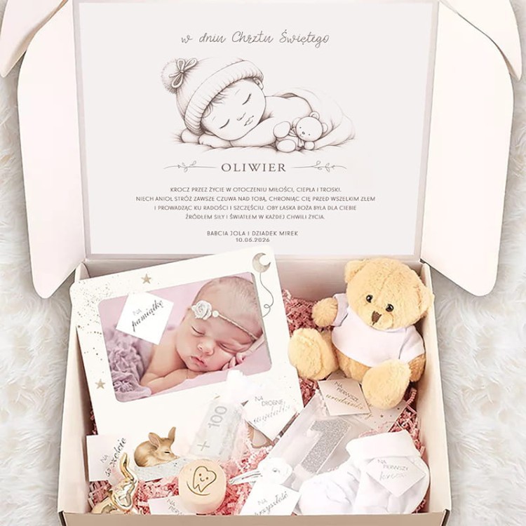 Zestaw prezentowy na chrzest dziewczynki
