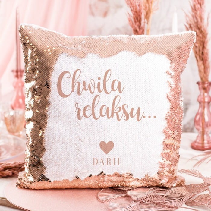 PODUSZKA z odwracanymi cekinami Prezent dla Kobiety