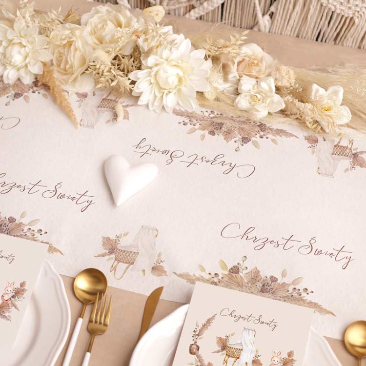 Serwetka w stylu boho na chrzest