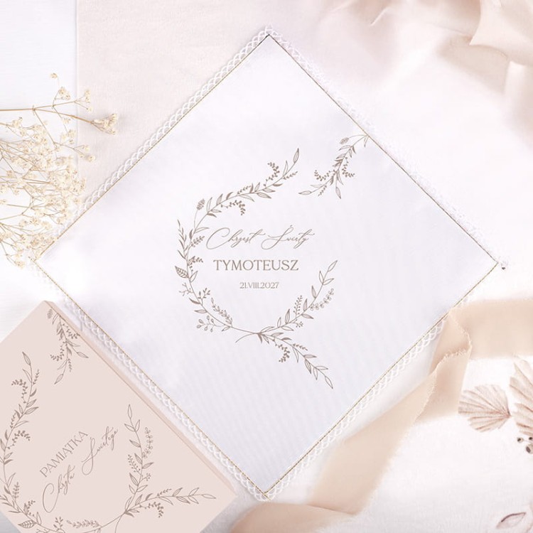 Imienna szatka dla dziecka na chrzest święty