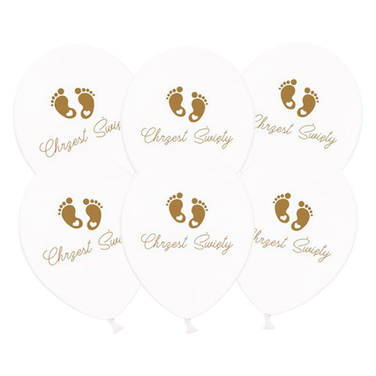 Balony na chrzest z motywem małych stópek