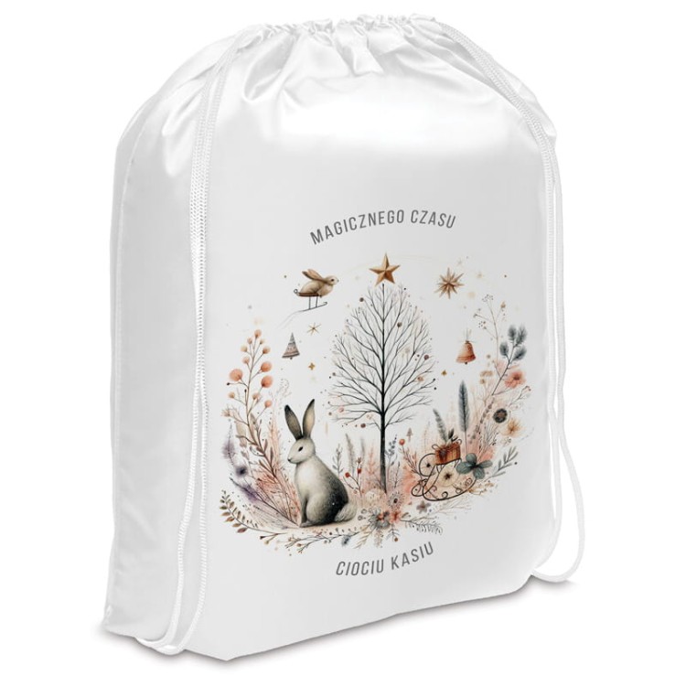 Worek prezentowy z świąteczną grafiką personalizowany